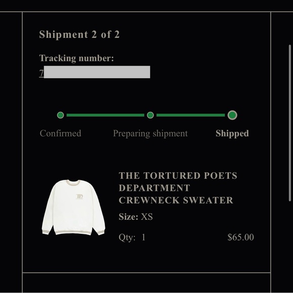 sold! 📠 TTPD taylor swift official sweatshirt in XS - Picture 7 of 7